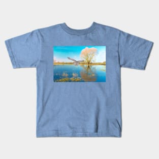 Great Gray Owl in the Blue Kids T-Shirt